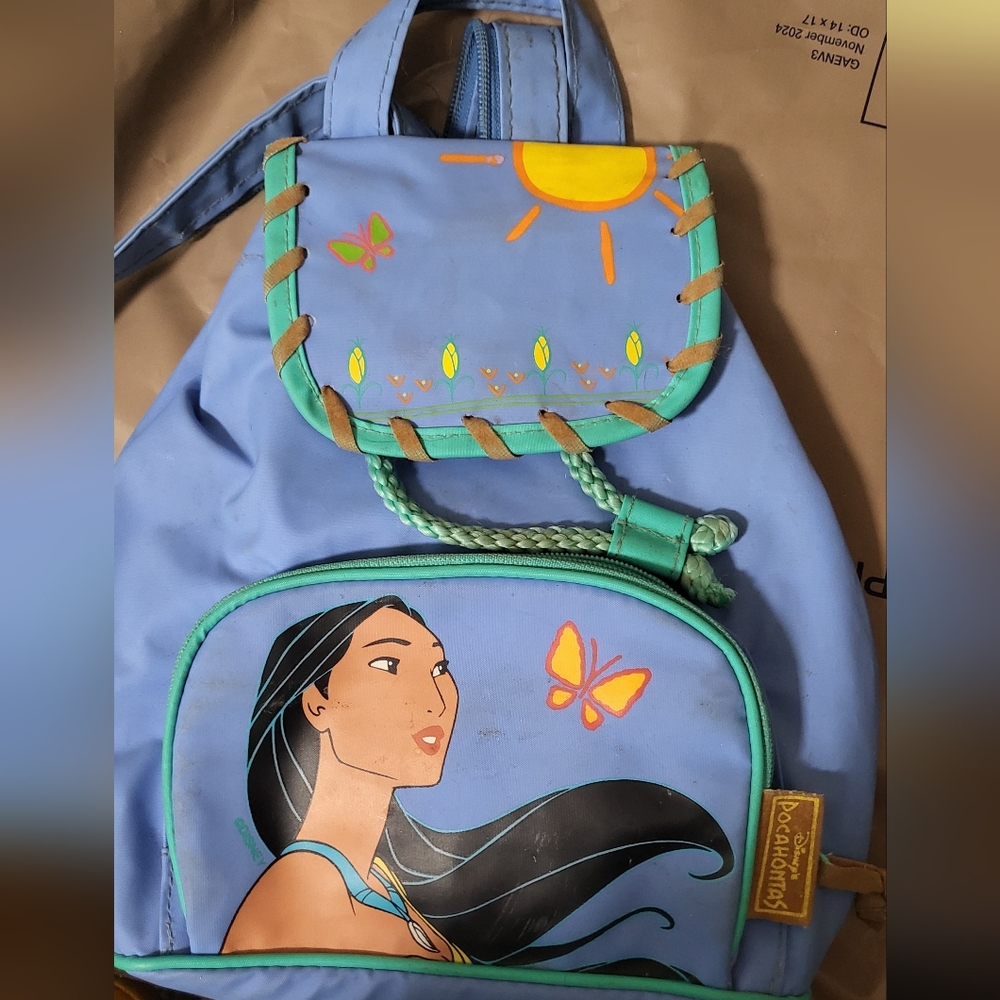 Rare 90s Vintage Disney Pocahontas Mini Sling Backpack Kids